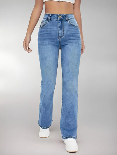 Stijlvolle Hooggetailleerde Denim Broek
