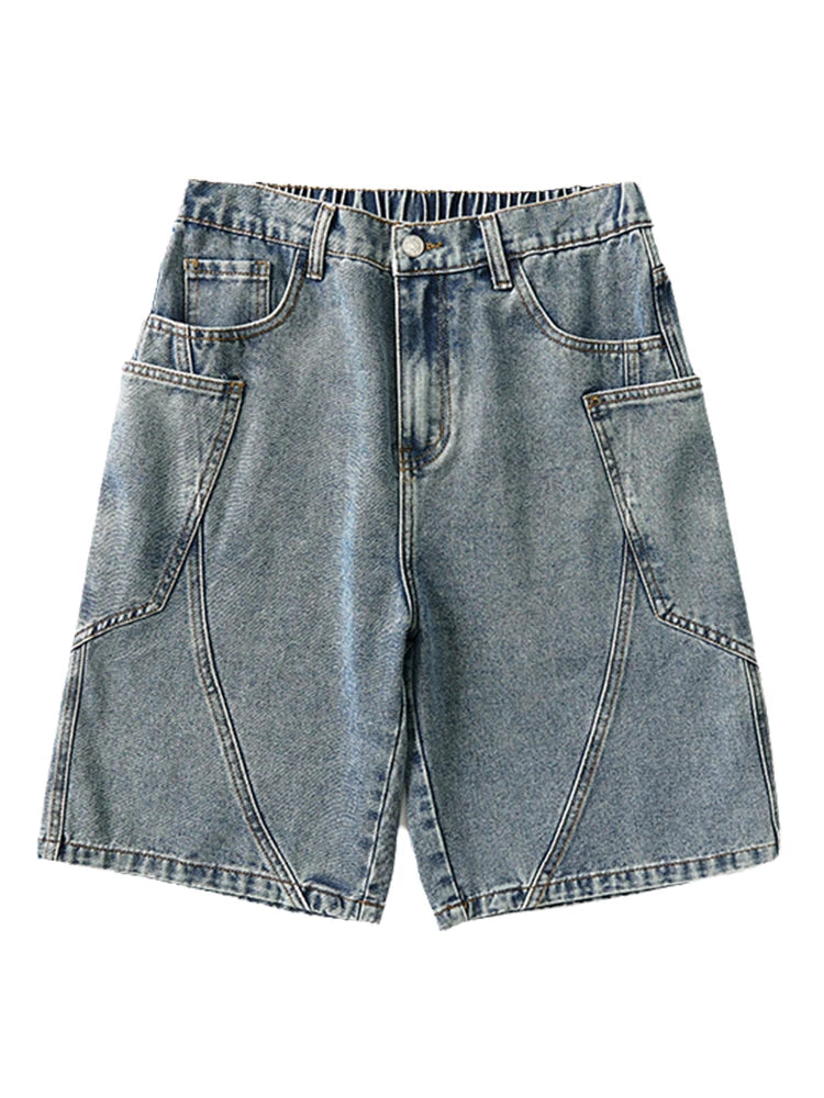 Urban Denimshorts – Elastische Taille & Rechte Snit
