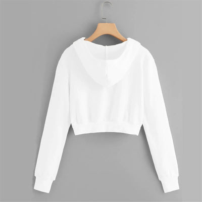 Sweatshirt met Capuchon en Rits achteraanzicht – wit