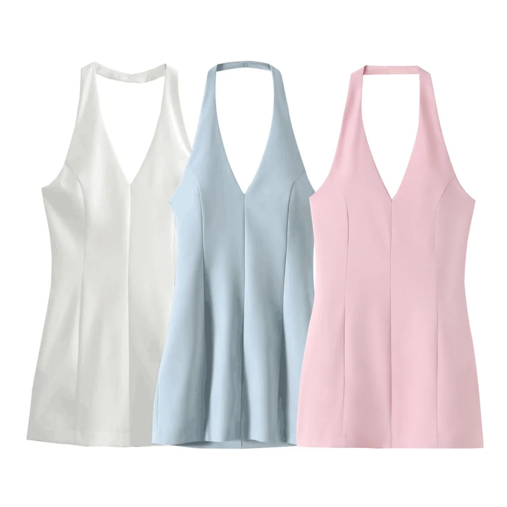 Moderne Muze Halterjurk – Elegante Zomer-Midi