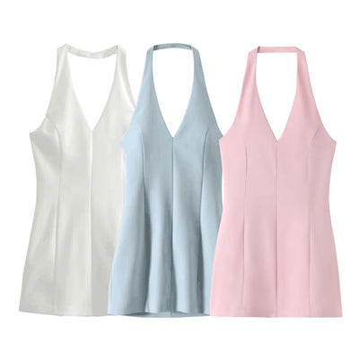 Moderne Muze Halterjurk – Elegante Zomer-Midi