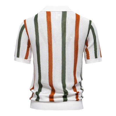 Moderne Herenpolo – Casual Strepen & Strakke Pasvorm