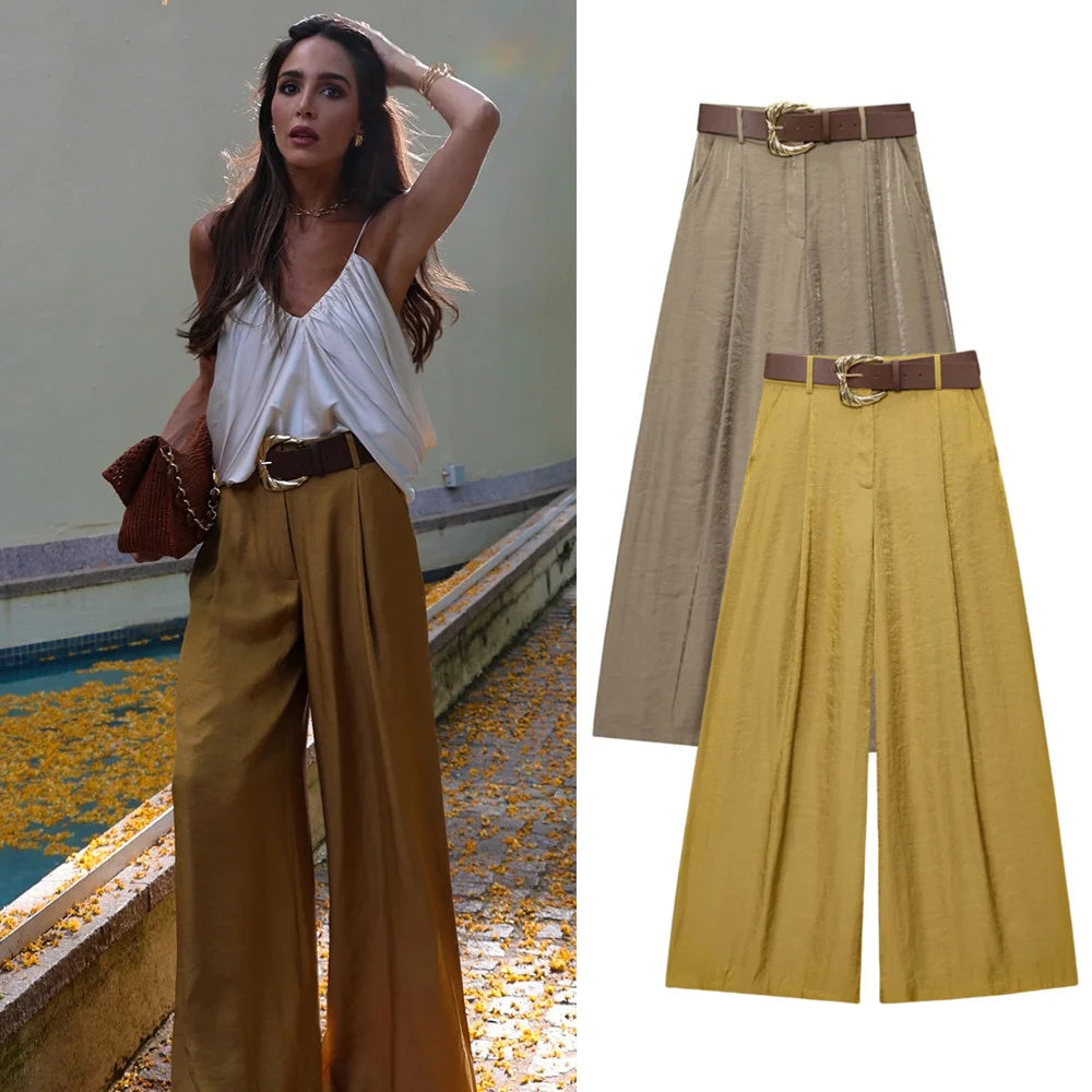 Effen Wide-Leg Broek – Trendy & Verfijnd