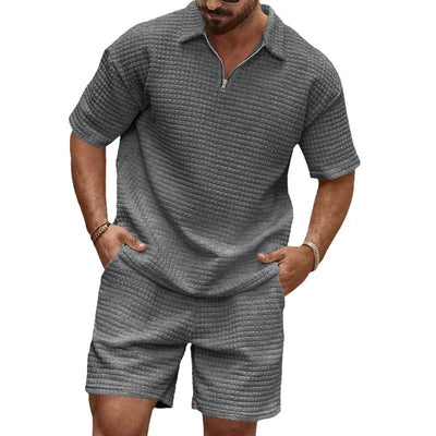 Stijlvolle Heren Tweedelige Set – Geruit Overhemd & Short