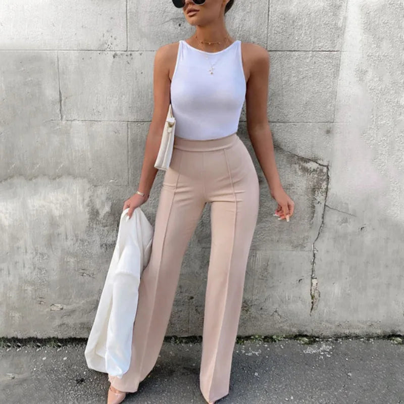 Elegante Flared Broek – Slim Fit & Hoge Taille
