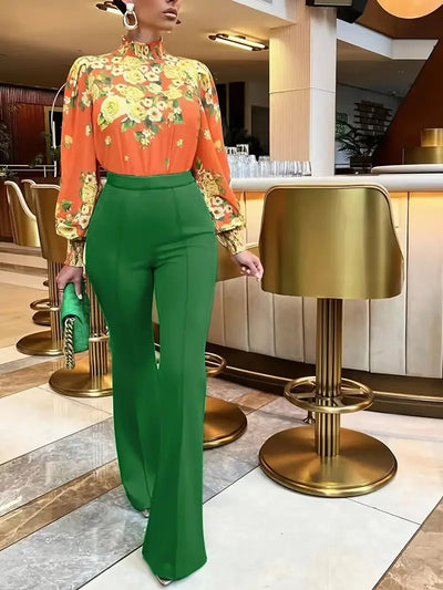 Elegante Flared Broek – Slim Fit & Hoge Taille