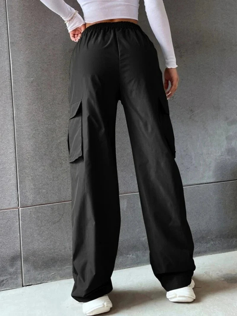 Chic Hoge Taille Cargo Pants – Elegant en Oversized