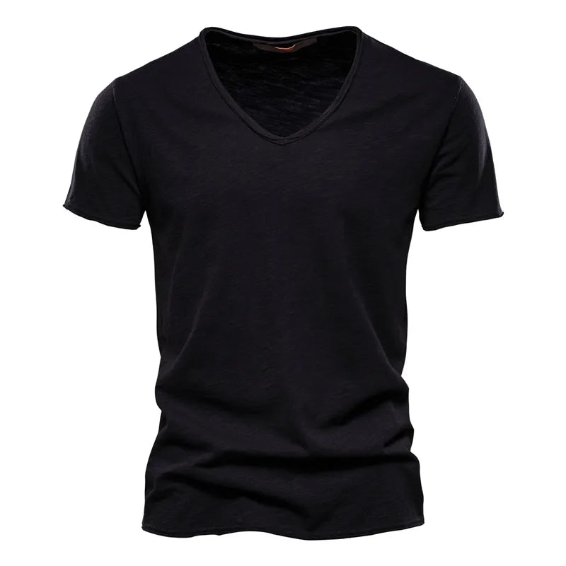 Heren Stijlvol V-hals T-shirt zwart