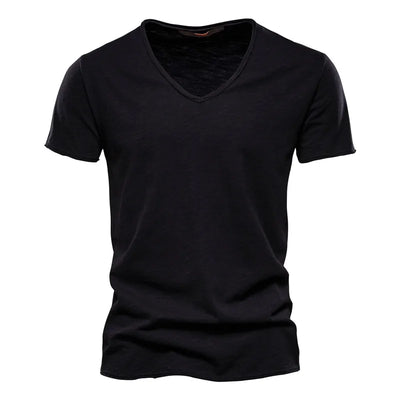 Heren Stijlvol V-hals T-shirt zwart
