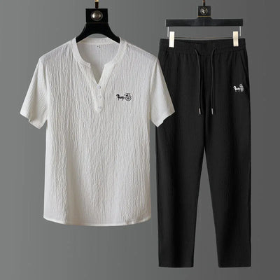 Casual Heren Tweedelig Set – Zomerse Mode Losse Pasvorm