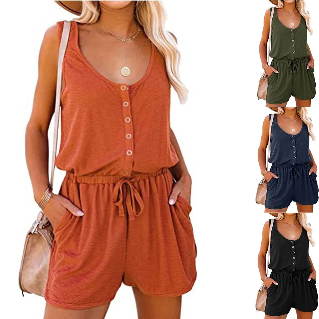 Dames Jumpsuit –  Losvallend met Tailleband & Wijde Pijpen