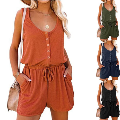 Dames Jumpsuit –  Losvallend met Tailleband & Wijde Pijpen