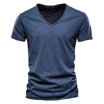 Heren Stijlvol V-hals T-shirt marine