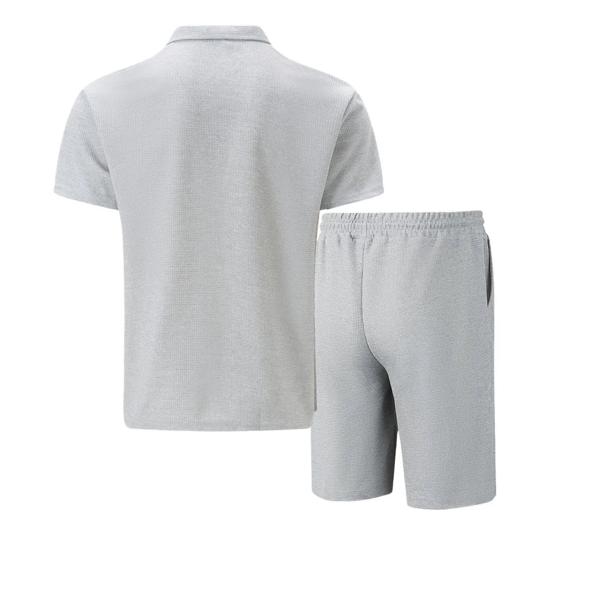 Heren Zomer Set – Korte Mouwen Pak met Rits & Shorts