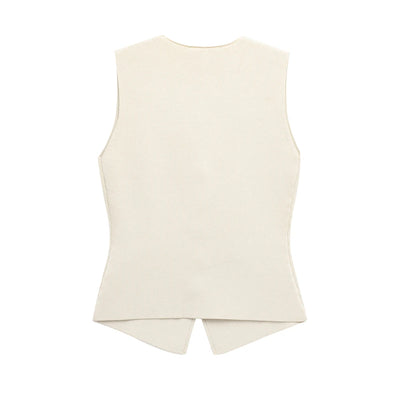 Modern Minimalistisch Set – Gebreid Vest & Gevouwen Zoomrok