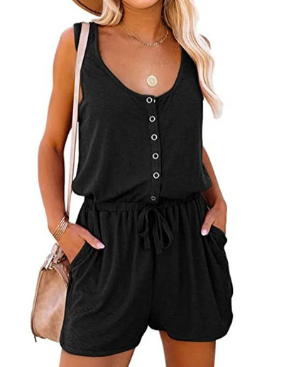 Dames Jumpsuit –  Losvallend met Tailleband & Wijde Pijpen