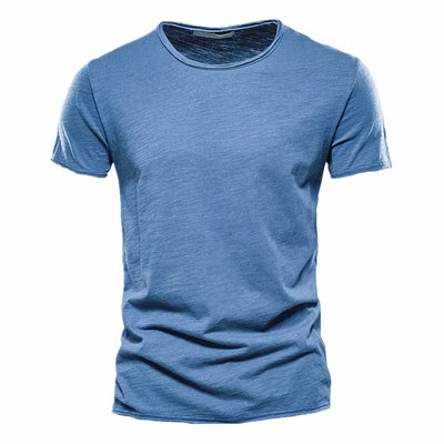Heren Stijlvol V-hals T-shirt denimblauw