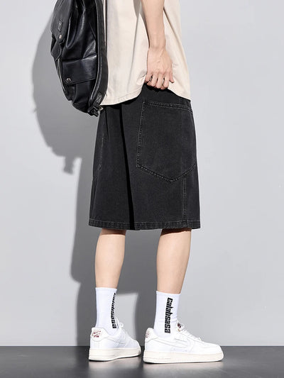 Urban Denimshorts – Elastische Taille & Rechte Snit