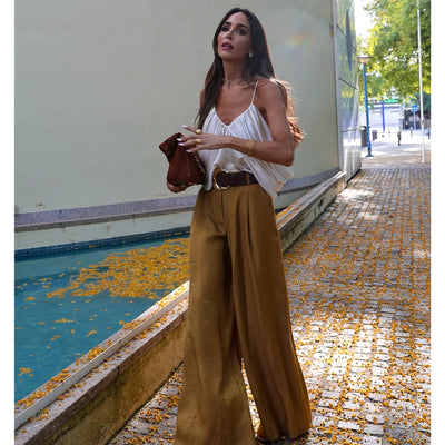 Effen Wide-Leg Broek – Trendy & Verfijnd