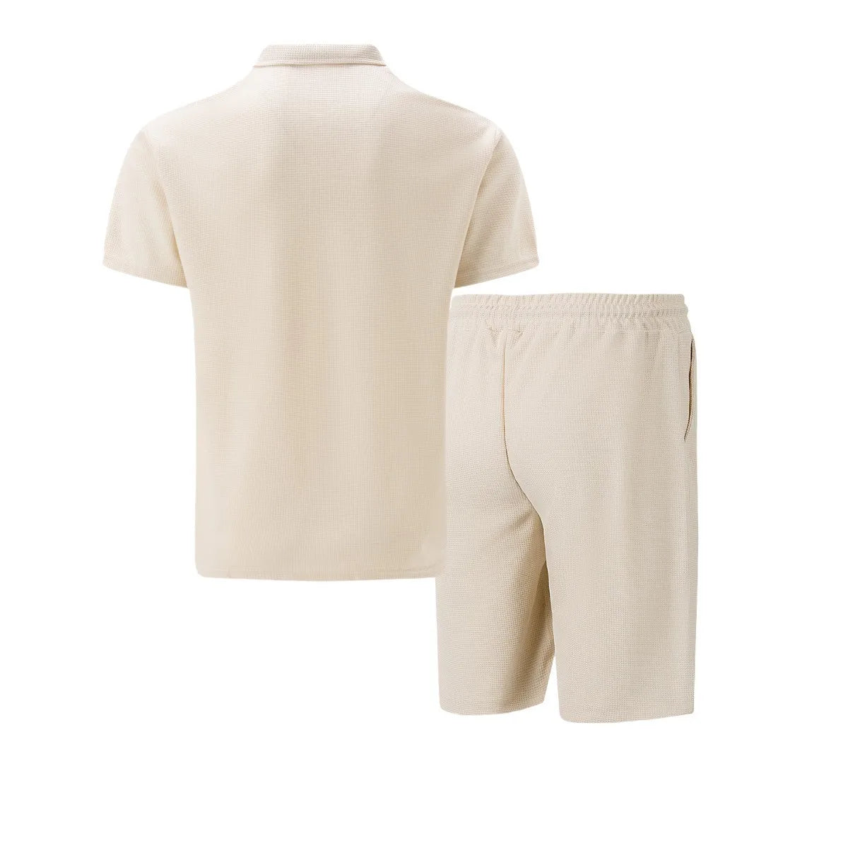 Heren Zomer Set – Korte Mouwen Pak met Rits & Shorts