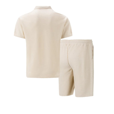 Heren Zomer Set – Korte Mouwen Pak met Rits & Shorts