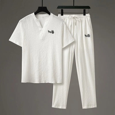 Casual Heren Tweedelig Set – Zomerse Mode Losse Pasvorm
