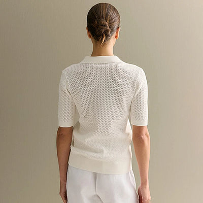 Moderne Gebreide Top met Korte Mouwen – Ontspannen & Stijlvol