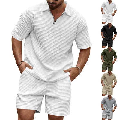 Stijlvolle Heren Tweedelige Set – Geruit Overhemd & Short