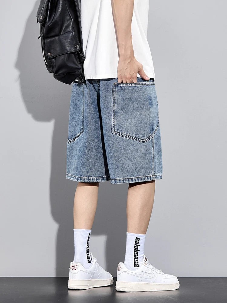 Urban Denimshorts – Elastische Taille & Rechte Snit