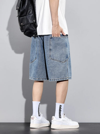 Urban Denimshorts – Elastische Taille & Rechte Snit