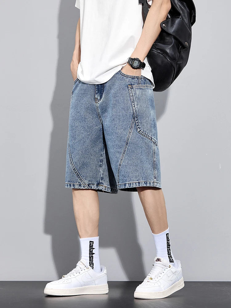 Urban Denimshorts – Elastische Taille & Rechte Snit