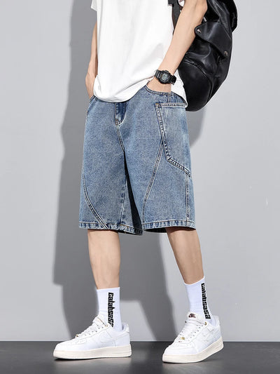Urban Denimshorts – Elastische Taille & Rechte Snit