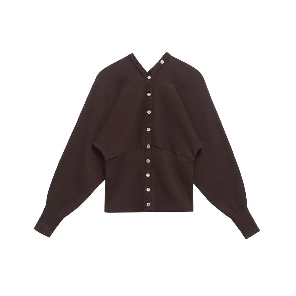 Strakke Gebreide V-Hals Cardigan – Minimalistisch Design, Tijdloze Uitstraling