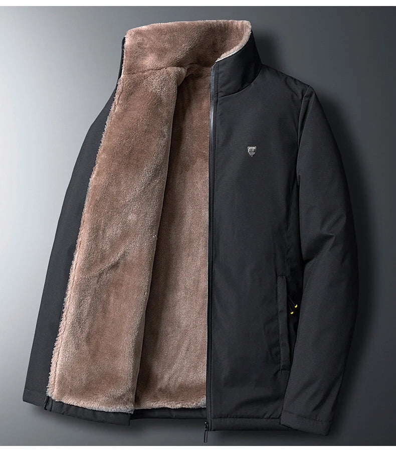 Stijlvolle heren winterjas kleur zwart