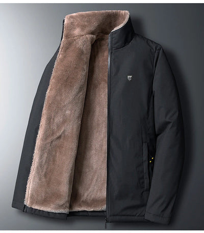 Stijlvolle heren winterjas kleur zwart