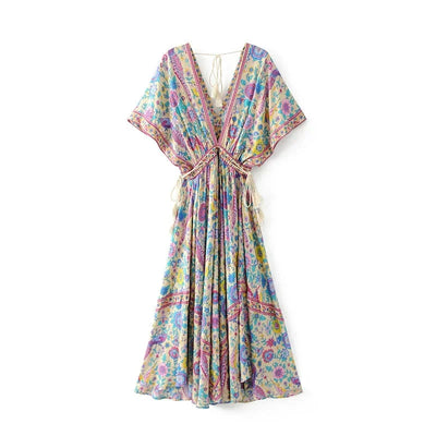 Moderne Boho V-hals Jurk – Strandchique Stijl