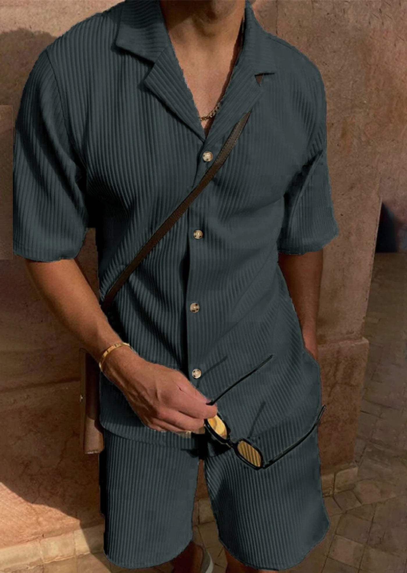 Heren Corduroy Zomerset – Shirt & Korte Broek