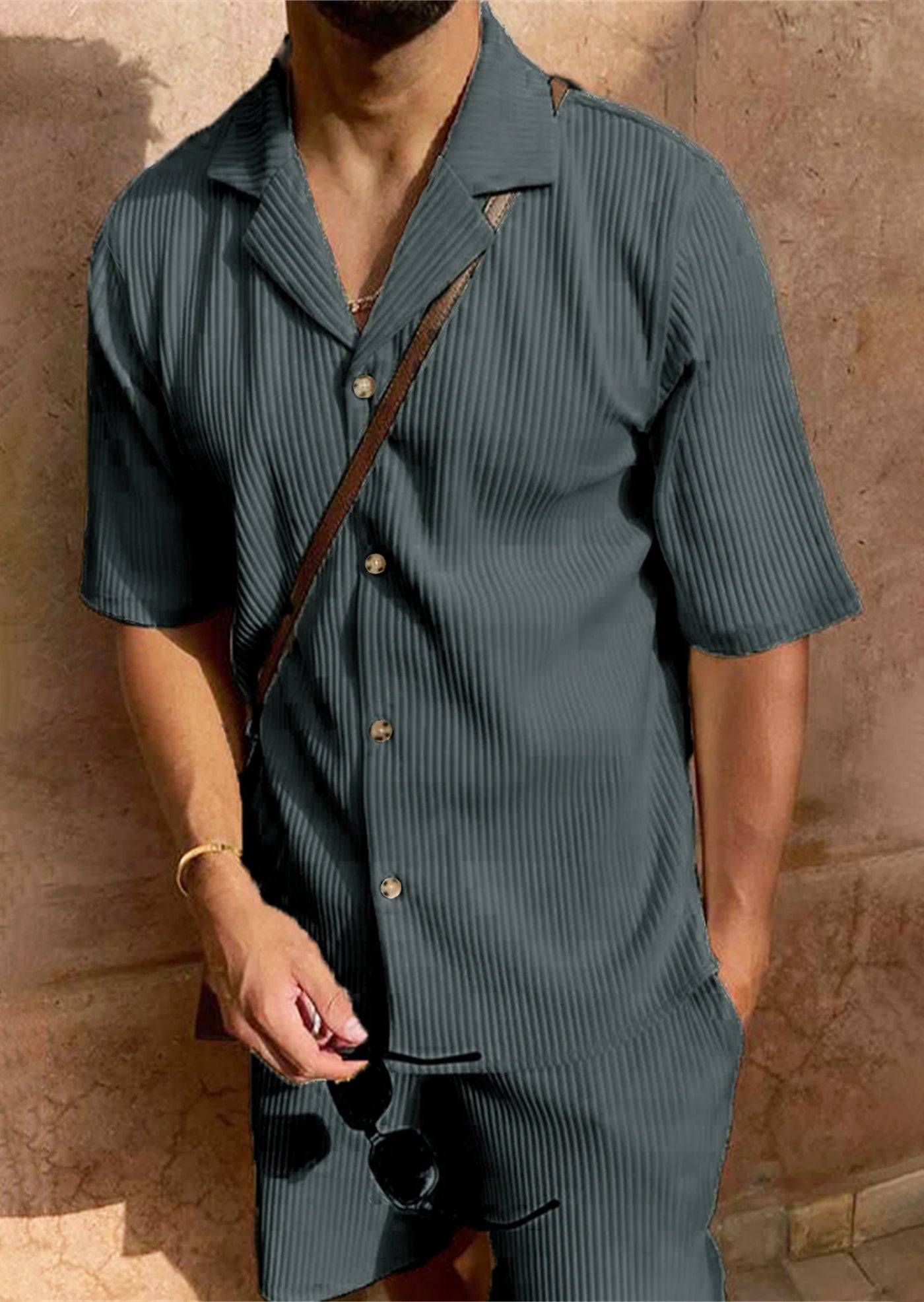 Heren Corduroy Zomerset – Shirt & Korte Broek