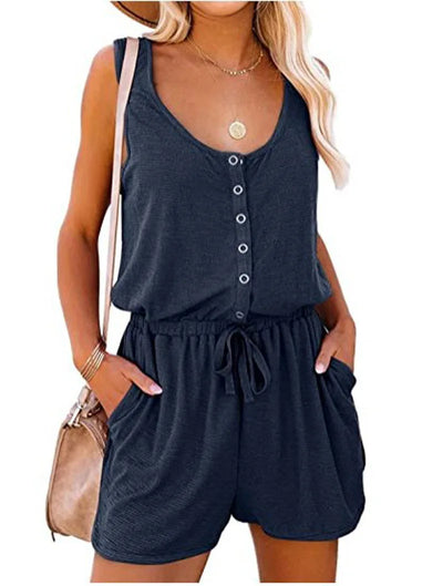 Dames Jumpsuit –  Losvallend met Tailleband & Wijde Pijpen