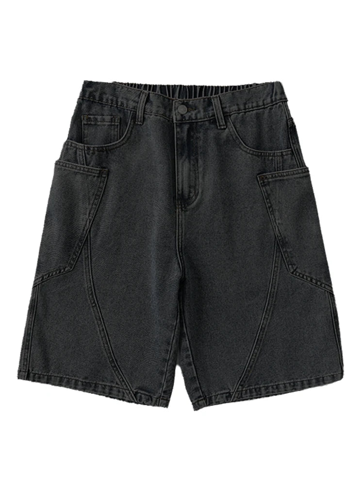 Urban Denimshorts – Elastische Taille & Rechte Snit