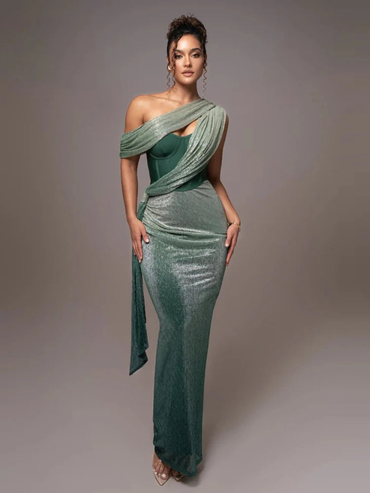 Glitter Avondjurk met Corset