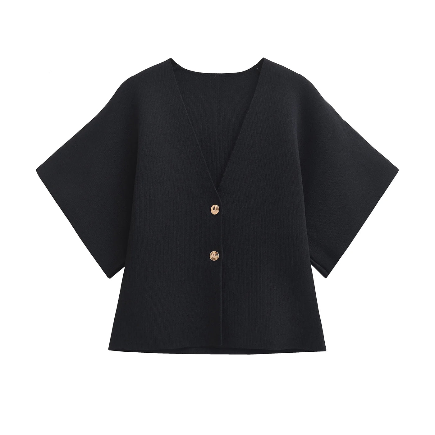 Alledaagse Elegant – Effen Gebreid Shirt met Trendy V-Hals