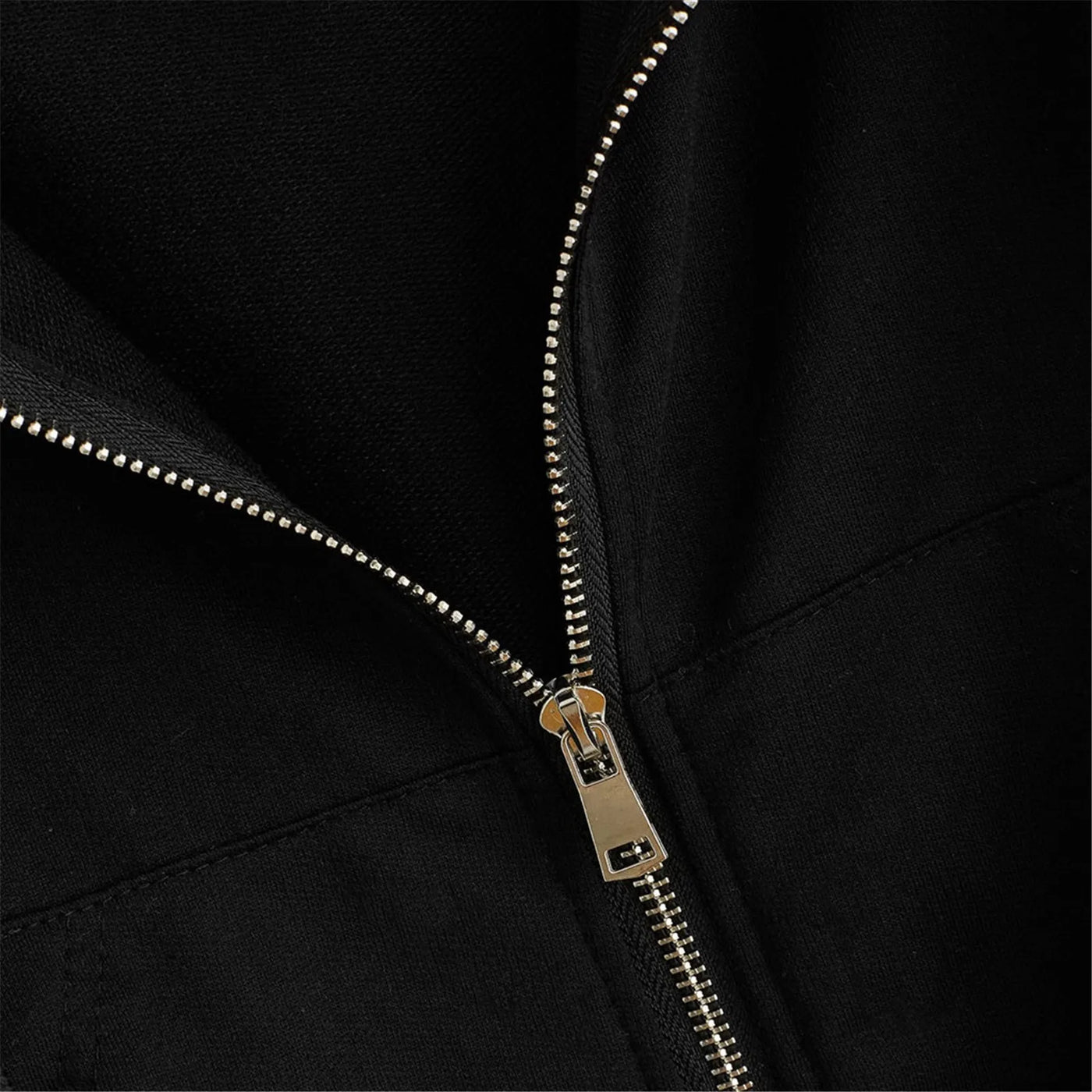 Sweatshirt met Capuchon en Rits close-up rits – zwart