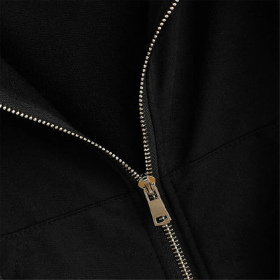 Sweatshirt met Capuchon en Rits close-up rits – zwart