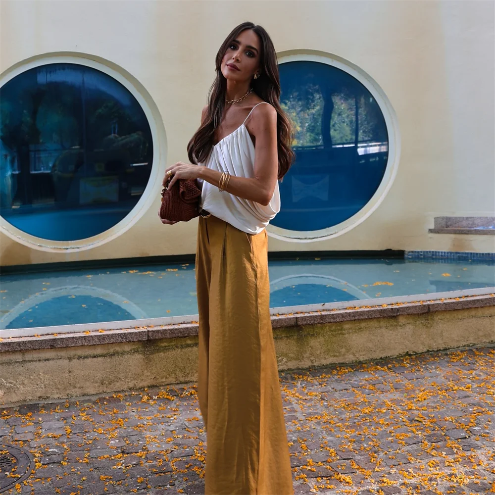 Effen Wide-Leg Broek – Trendy & Verfijnd