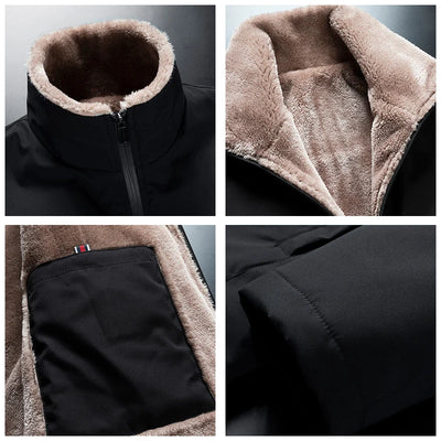 Stijlvolle heren winterjas kleur zwart