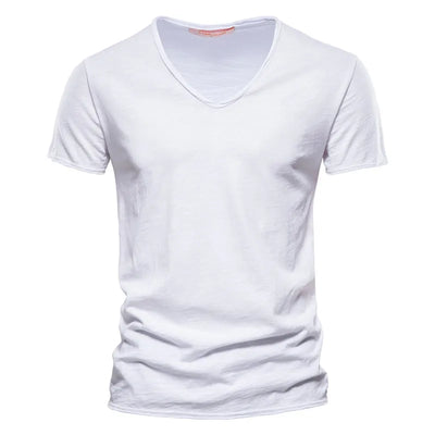 Heren Stijlvol V-hals T-shirt wit