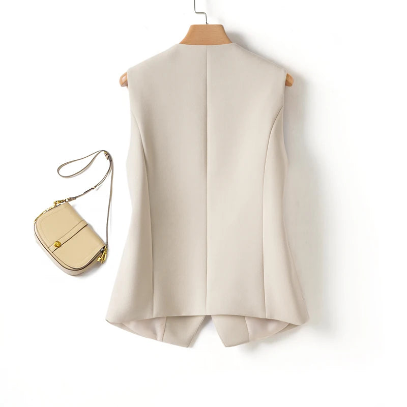 Chique V-Hals Korte Bodywarmer – Moderne Elegant