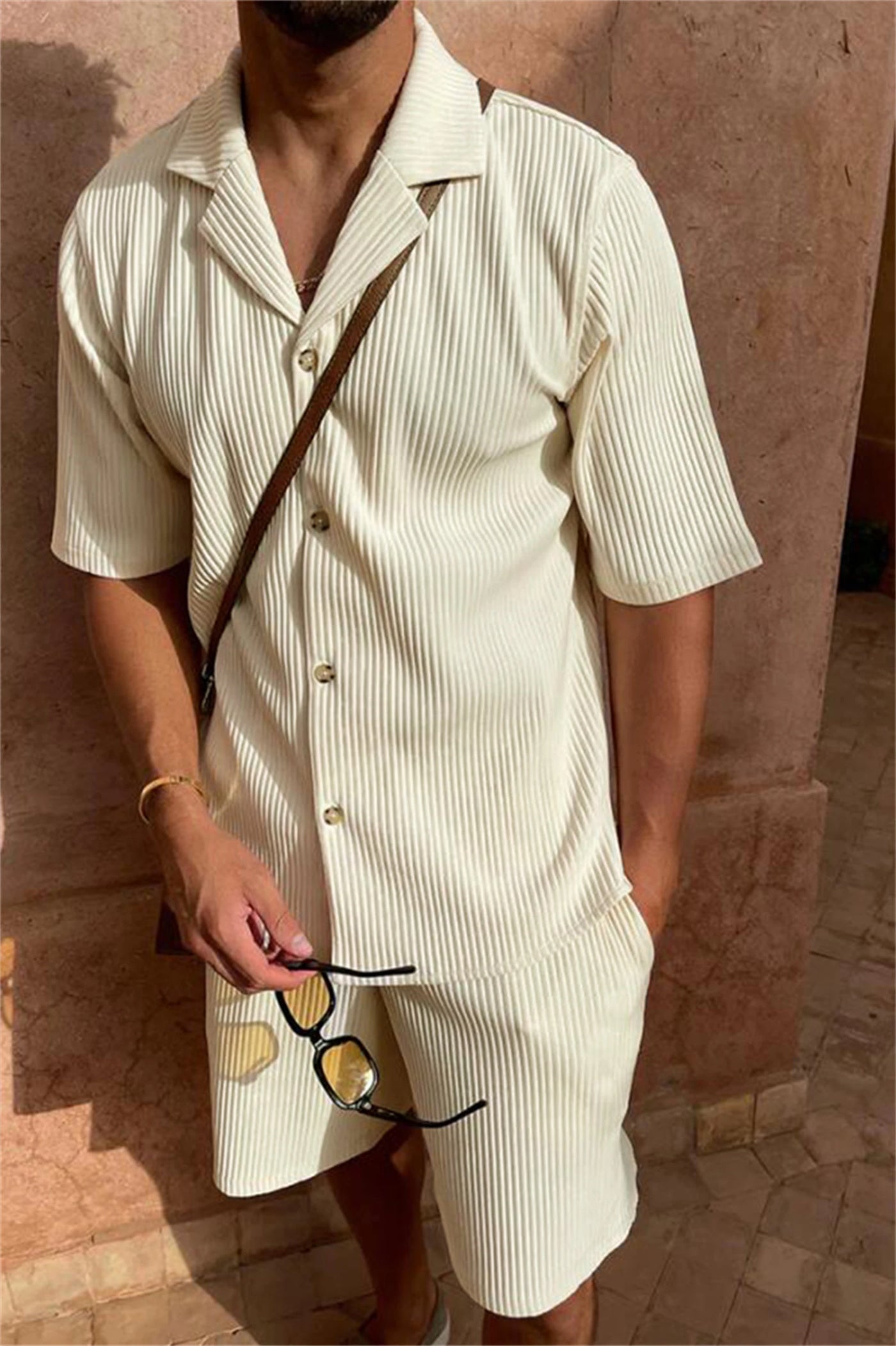 Heren Corduroy Zomerset – Shirt & Korte Broek