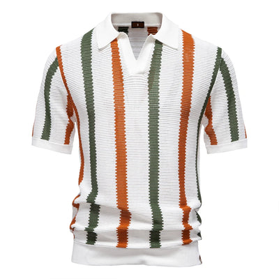 Moderne Herenpolo – Casual Strepen & Strakke Pasvorm
